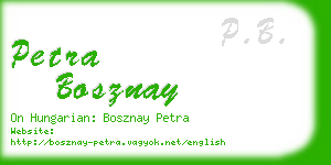 petra bosznay business card